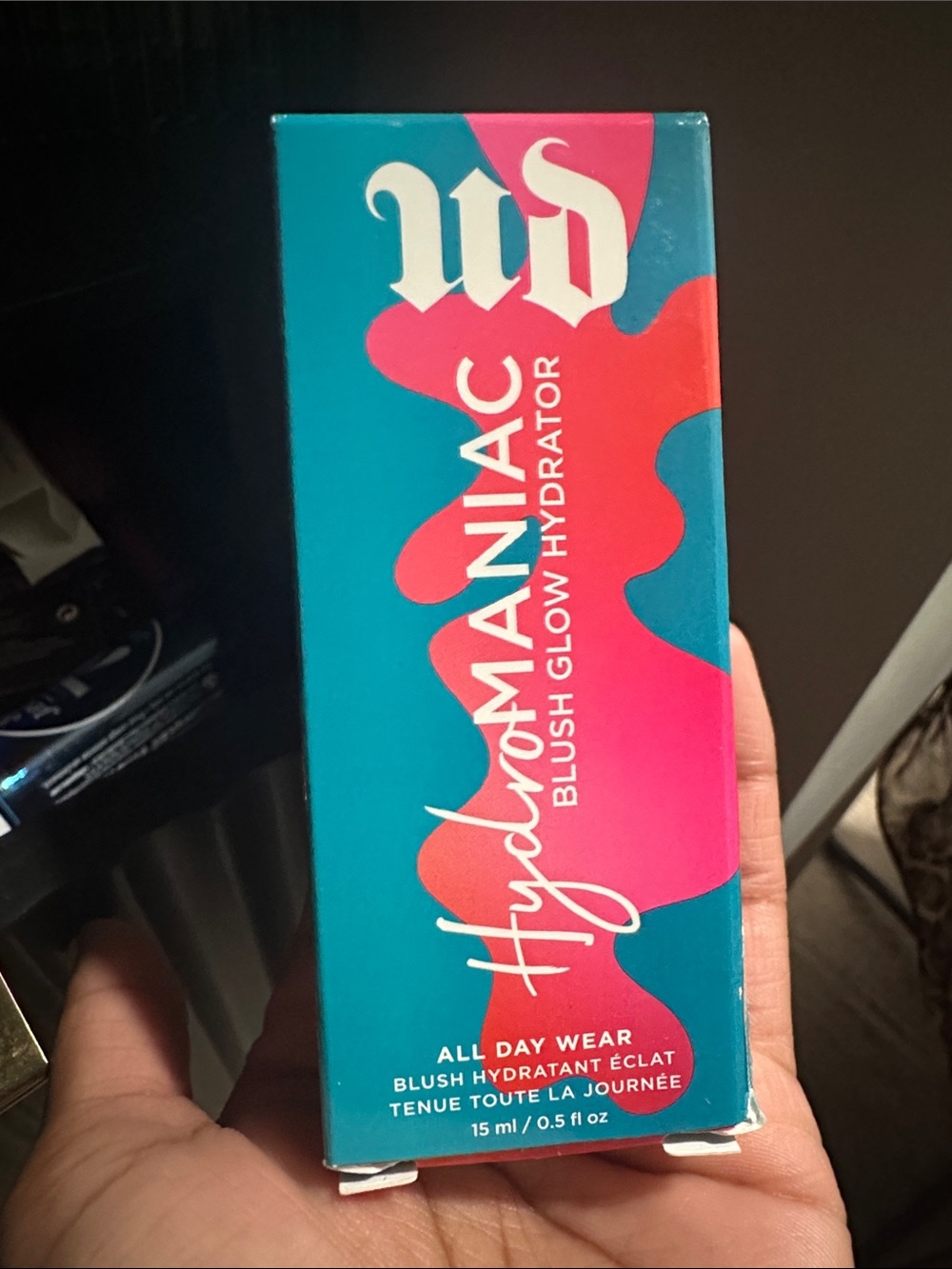Urban Decay Hydromaniac Blush Glow Hydrator - Teal & Hot Pink Packaging